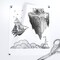 Toile Dragons Castle Island Fantasy Monochrome Illustration Black And White Custom Printed Fabric by Spoonflower Various Fabrics by the Yard or Fat Quarter